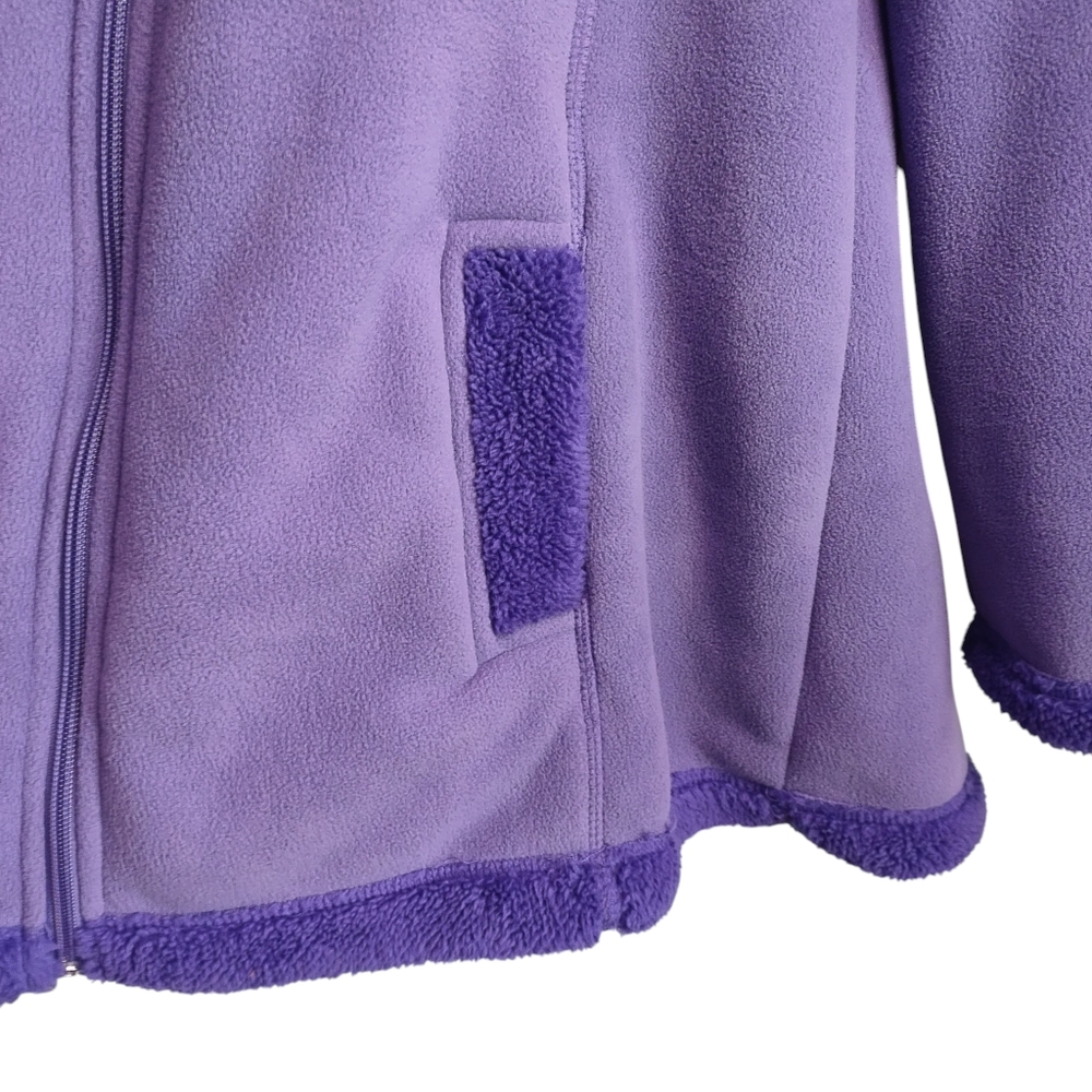 Totes Women's Purple Long Sleeve  Fleece Full Zip Up Hooded Jacket Size Large - Picture 6 of 9